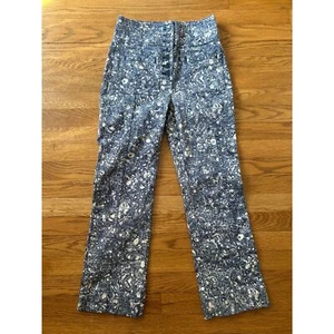 Ulla Johnson Otto High Rise Marble Print Pants Jeans Cotton Blend Size 2 - Picture 1 of 10