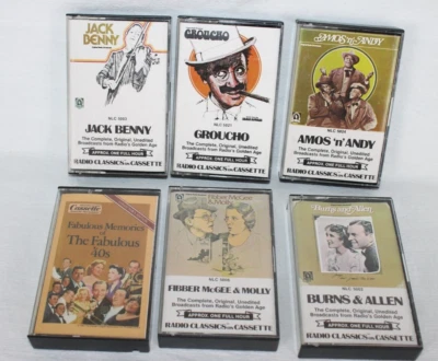 Radio Classics on Cassette 6 Comedy Tapes Vintage 1980's Jack Benny Groucho Amos - Image 1 of 4