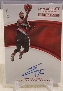 Evan Turner 2016-17 Panini Immaculate Modern Marks Auto Limited /25 Por Blazers - Picture 1 of 3
