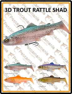 Savage Gear "3D TROUT RATTLE SHAD" 20.5cm/135Gr artificiale spinning - Picture 1 of 9