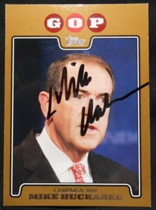 Mike Huckabee Signed 2008 Topps GOLD Campaign Baseball Card Autographed - Picture 1 of 1
