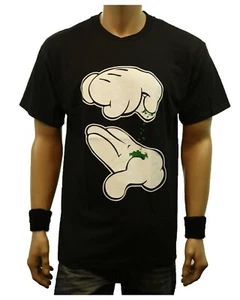 Guantes Mickey de marihuana de hierba Camiseta gráfica estampada informal urbana - Imagen 1 de 3