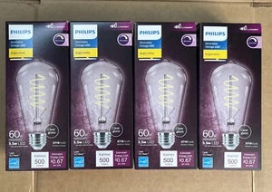 Philips 60-Watt Equivalent ST19 Spiral Filament Dimmable E26 Vintage Edison LED - Picture 1 of 4