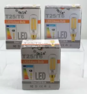 3 Boxes T25/T6 LED Edison Glass Bulb 6W Clear 2700K 6 Pack - Picture 1 of 1