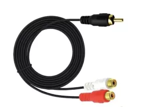CA Male to Dual RCA Female Audio Cable Gold Plated Pure Copper Core 1.5m - Picture 1 of 2