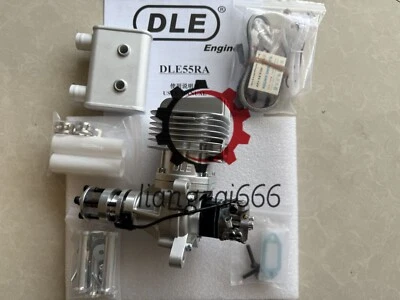 Two Stroke 55CC DLE55RA Rear Exhaust Gas Engine w/ Muffler&Ignition for RC Plane - Image 1 of 4