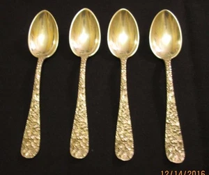 Stieff Rose Tea spoons  6"  with mono   Set of 4  circa 1900 - Picture 1 of 6