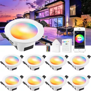 Bluetooth RGB+CCT LED Downlight 9W 5W Recessed Ceiling Spotlight Color Changing - Picture 1 of 15