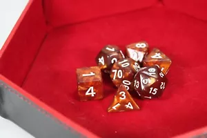 Set of 7 polyhedral dice - Brown - Picture 1 of 1