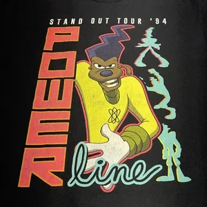 ‘94 Powerline XL Black T-shirt Stand Out World Tour Disney Goofy Movie Pop Star - Picture 1 of 6