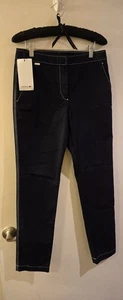 Lacoste Contrast Stitching Casual Straight Leg Pants Beachy Nautical Sz 0 NICE - Picture 1 of 17