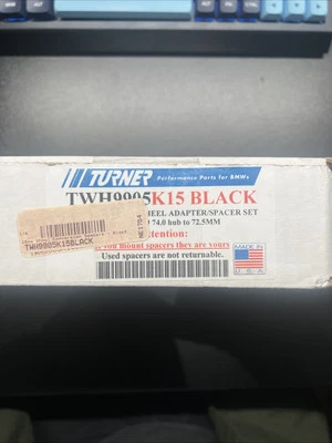 Turner Motorsport - 15mm Wheel Spacers - Black (Pair) - TWH9905015BLACK - Image 1 of 3