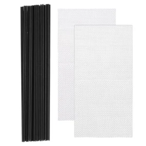 20 varillas de soldadura de plástico de 8 pulgadas PVC con malla de acero inoxidable, negras - Imagen 1 de 5