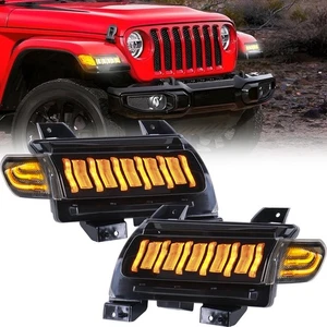 USA VERSION LED SEQUENTIAL TURN SIGNAL LIGHTS FOR JEEP WRANGLER JL 2018-2025 - Picture 1 of 8
