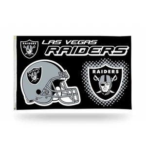 Las Vegas Raiders Premium 3x5 Feet Flag Banner, Helmet Design, Metal... - Picture 1 of 1