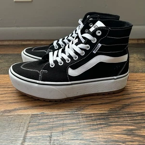 Sneakers alte Vans Sk8-Hi Tapered Stackform Platform nere bianche taglia 10 - Foto 1 di 11