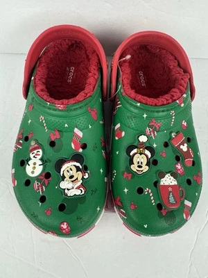 Zuecos forrados Crocs Mickey Mouse Navidad/Vacaciones - Talla J2 - Niños - Nuevos con etiquetas Foto 1 de 4