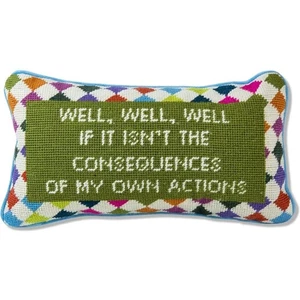 Almohada decorativa punta de aguja - Bien bien bien - 8" x 14" - Pequeño bordado... - Imagen 1 de 6