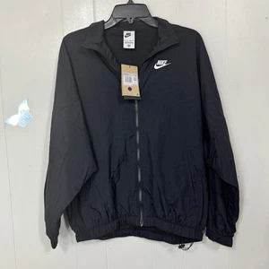 Nike Womens Windbreaker Jacket Size XS Black Full Zip Athleisure Sporty Pockets - Picture 1 of 11