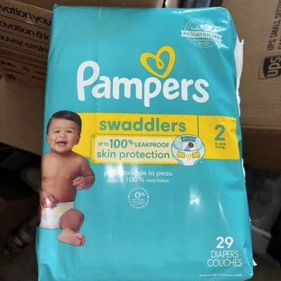Pañales Pampers Swaddlers, tamaño 2, 12-18 libras, 29 unidades Foto 1 de 4