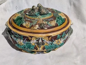 Wedgwood Game Tortenschalen (3 Stück) Majolika Terrine Deckelterrine, 1870 - Bild 1 von 14
