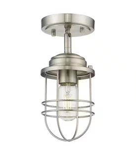 Golden Lighting Seaport 1-Light Pewter Semi-Flush Mount Light 9808-SF PW - Picture 1 of 5