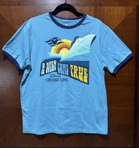 Disney Cruise Line Ringer Tee Large Blue Sunset Graphic A Wish Come True Shirt - Bild 1 von 5