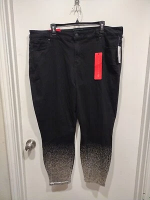 NWT Celebrity Pink Black Rinse High Rise Ankle Skinny Jeans Sz 22-Silver Ombre  - Image 1 of 4