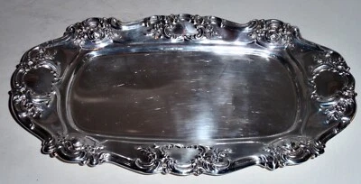 Bandeja rectangular chapada en plata en relieve Towle Old Master vintage Foto 1 de 4