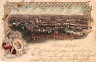 Gruss aus Plauen Vogtland Engel mit Wappen Litho Postkarte 1900