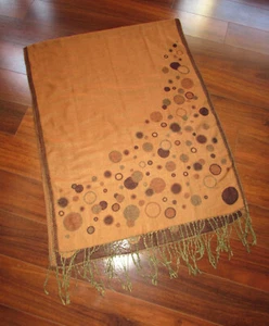 PASHMINA ~ MADE IN ITALY! ~ Reversiblerf Wrap Bubble Sienna Shawl Wrap Scarf - Picture 1 of 6