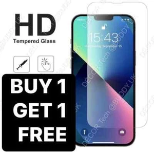 Tempered Glass Screen Protector iPhone 16 15 14 12 11 Pro Max Mini XR XS MAX SE - Picture 1 of 6
