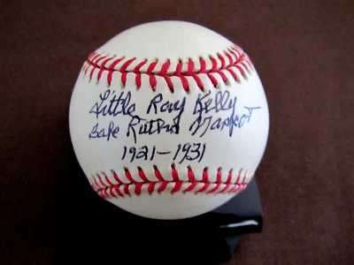 BABE RUTH'S MASCOT LITTLE RAY KELLY 1921-1931 YANKEES SIGNED AUTO BASEBALL JSA - Image 1 of 3
