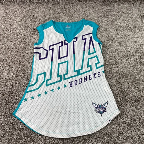 Charlotte Hornets Shirt Womens Small Blue Tank Top Logo Basketball NBA Ladies Cover