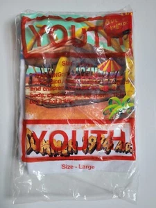 NEW VTG 90s 1994 Flintstone RocDonald's x McDonalds Movie Promo T Shirt YL C7 - Picture 1 of 6