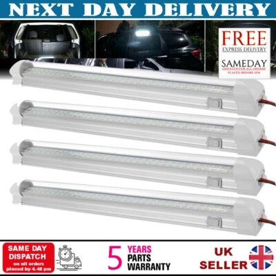 4x 12V 72 LED Interior Light Strip Bar Car Bus Van Caravan ON/OFF Switch 12 VOLT - Image 1 of 4