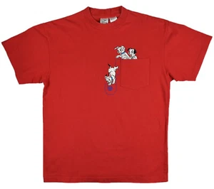 Vintage Disney Store 101 Dalmatians Embroidered Pocket T-shirt Size L Red - Picture 1 of 11