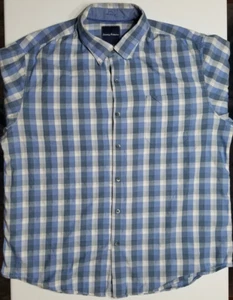 Tommy Bahama Long Sleeve Button Up Blue Gingham Check Silk/Cotton Shirt Men XL - Picture 1 of 13