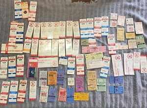 Massive Lot Of 72 Vintage MLB Ticket Stubs 1970's To 1990 Red Sox, Phillies Etc