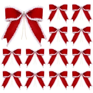12 Pieces Buffalo Plaid Bows Burlap Decorative Bow Velvet Bows for Wreaths fo... - Picture 1 of 6