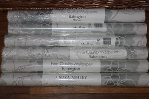 LAURA ASHLEY 6 Rolls Babington Mohair Designer Wallpaper Same Batch Bundle - Picture 1 of 1