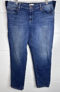 Eileen Fisher Womens Denim Blue Jeans Medium Wash Straight Leg Side Stretch 14 - Picture 1 of 4