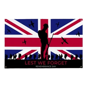 Remembrance Day Solider March Fabric Banner / Flag - 5x3ft | Made in England - Picture 1 of 7