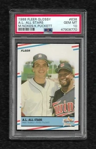 1988 FLEER GLOSSY #638 MATT NOKES / KIRBY PUCKETT PSA 10 GEM MINT HOF TWINS - Picture 1 of 1