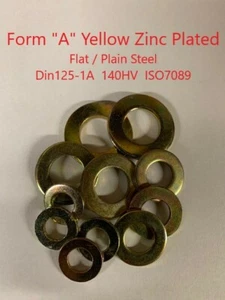 6 mm 7 mm 8 mm 10 mm 12 mm 14 mm 16 mm 18 mm 20 mm - gelb verzinkte Unterlegscheiben Form A - Bild 1 von 1