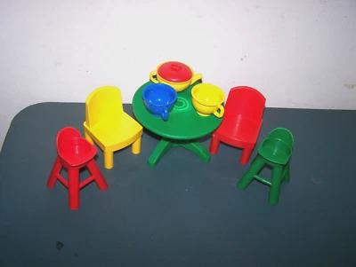 RARO LEGO DUPLO EDUCACIÓN MUEBLES GRANDES SILLAS DE MESA SILLAS ALTAS TAZAS TETERA Foto 1 de 2