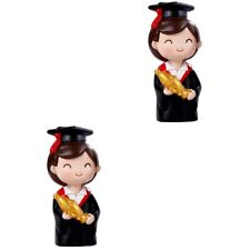  2 Pack Cartoon Cake Topper Graduation Doll Girls Gifts Student Baby