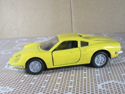 A193 Maisto Shell Ferrari Dino 246GT Jaune 1:36 Jouet à Friction Testé Ok - Photo 1/4