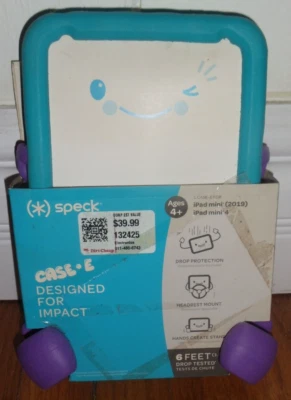 New Speck Products Case-E, Fits iPad Mini 4 Case (2019), Case for Kids, Aqua - Image 1 of 4