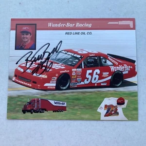 Signed Brett Bell 56 Wunder Bar NASCAR 8x10 Poster Print card Red line oil 1995 - Picture 1 of 9